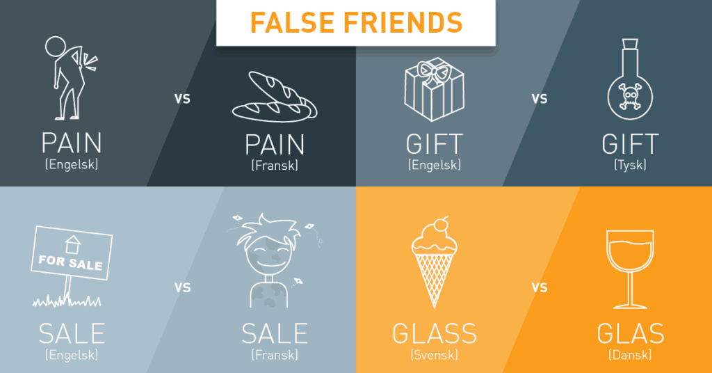 False friends mellem sprog kan føre til misforståelser